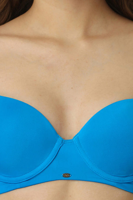 Soie Padded Wired Medium Coverage T-Shirt Bra - Blue — image 5